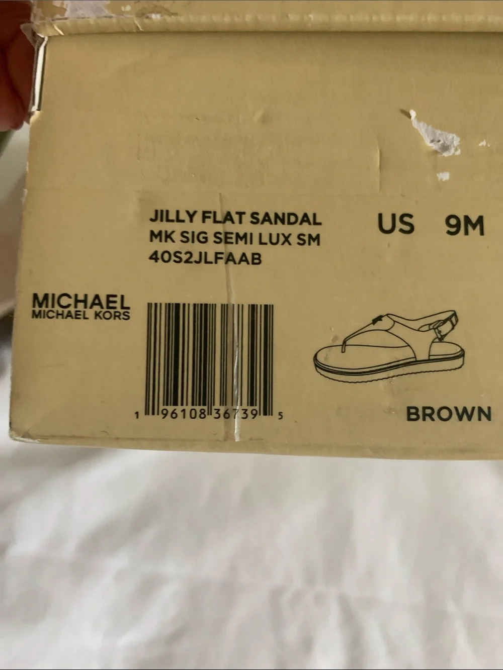 Michael Kors Brown Sandal with Gold MK Logo